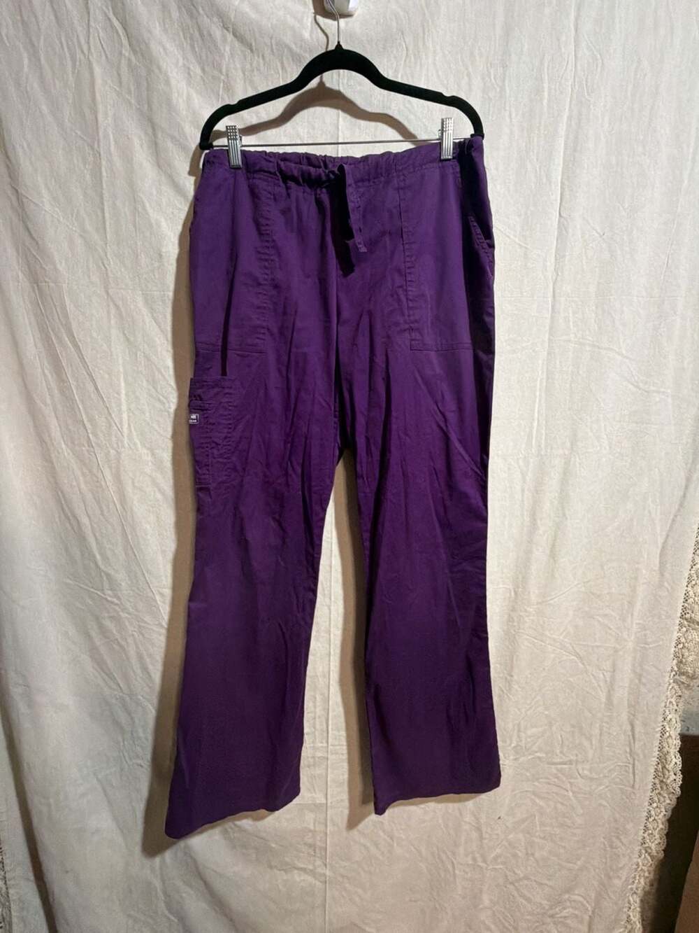 Cherokee Workwear Core Stretch Women's Cargo Scrub Pants Eggplant Purple Medium